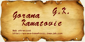 Gorana Kamatović vizit kartica